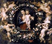 Madonna in Floral Wreath